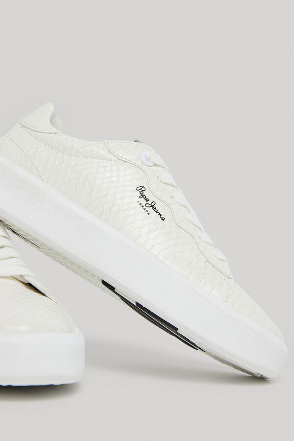 Springfield Scaly-textured trainers white