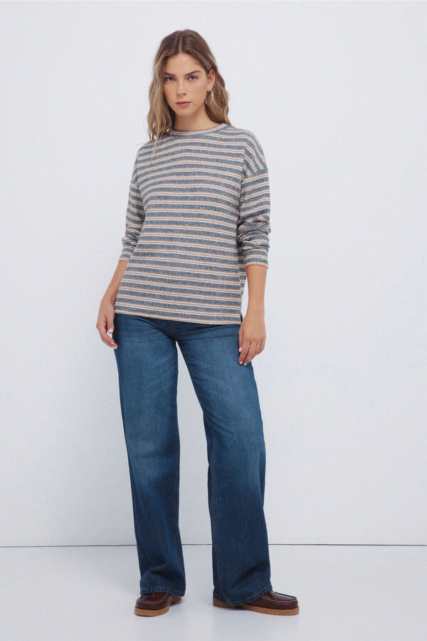 Springfield Camisola chenille dupla risca cru