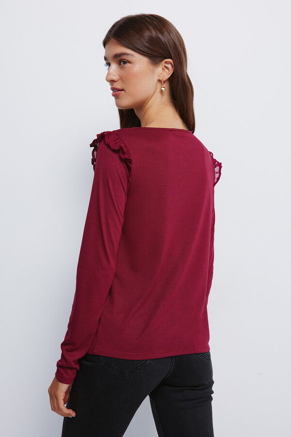 Springfield T-shirt Plumeti com folho nos ombros vermelho