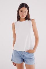 Springfield Camiseta de crochet com ombros cru