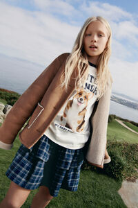 Springfield Kids Saia xadrez feminina com babados