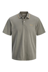 Jack & Jones PLUS Polo piqu&eacute; em algod&atilde;o cinzento