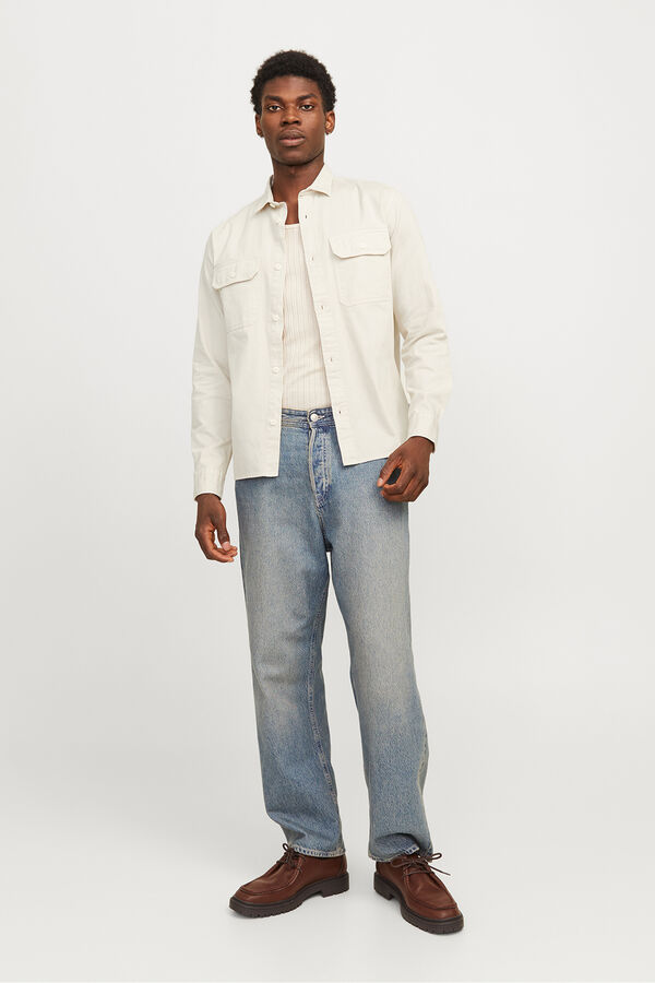 Jack & Jones Camisa de sarja de regular fit cinzento