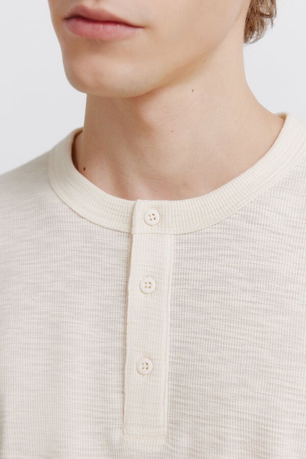 Springfield T-shirt manga comprida com carcela aos quadrados branco