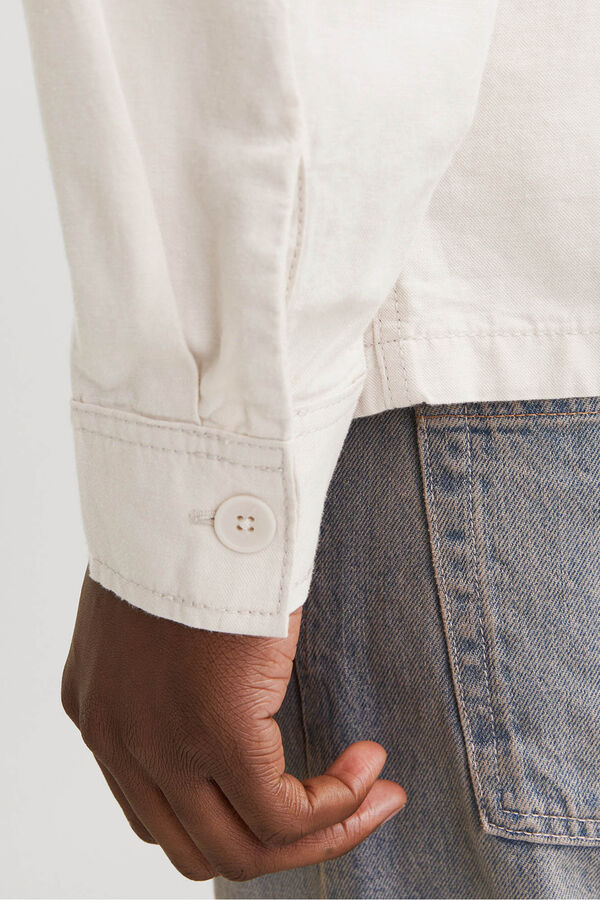 Jack & Jones Sobrecamisa de sarja corte amplo cinzento