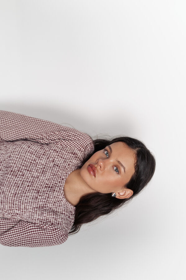 High Spirits Blusa xadrez estampado