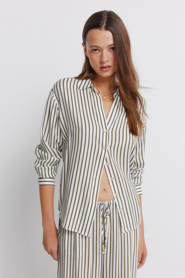 Springfield Cal&ccedil;a comprida larga Caqui escuro