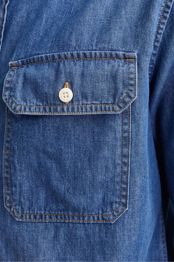 Jack & Jones Camisa estilo sarja azul