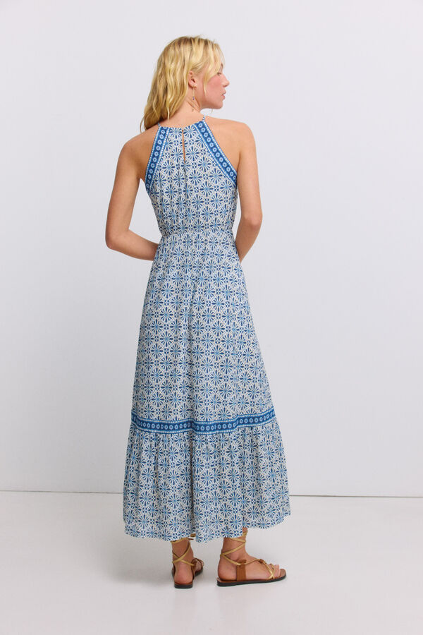 Springfield Vestido halter estampado branco