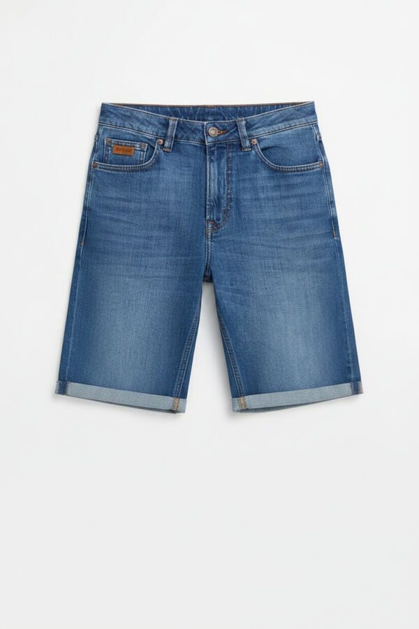 Springfield Bermuda jeans ultraleve slim fit azul