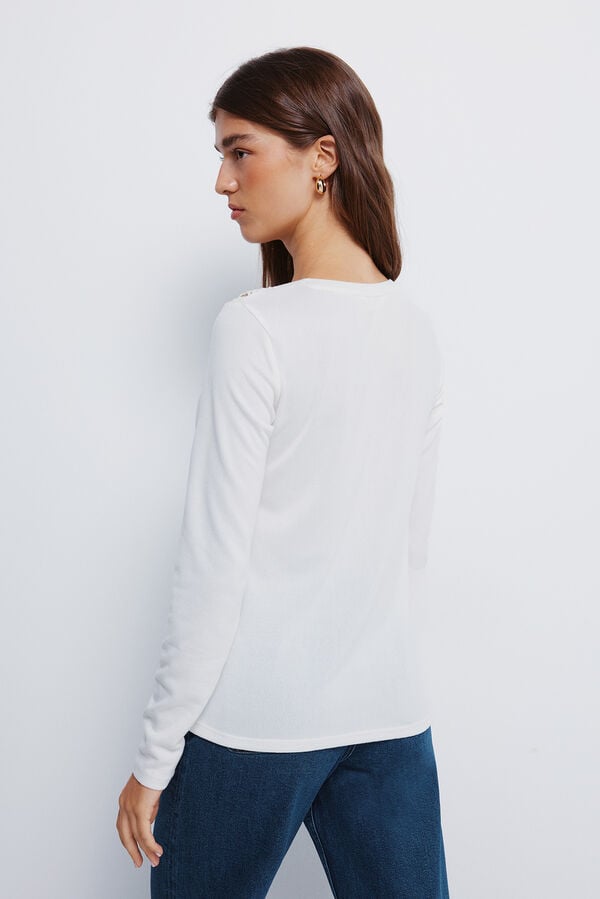 Springfield T-shirt ombro a ombro em crochet branco