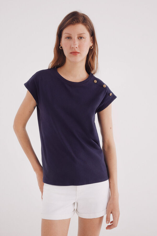 Springfield Camisa com botões nos ombros azul