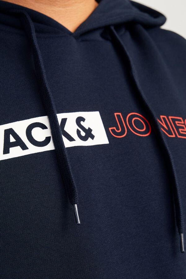 Jack & Jones PLUS Sweatshirt regular com capuz azul