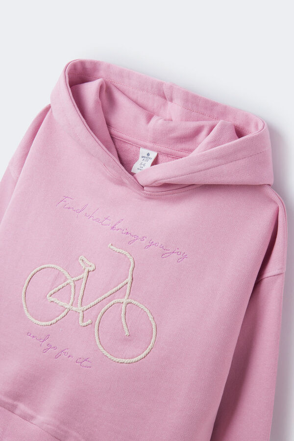 Springfield Girls' bike hooded sweatshirt pink
