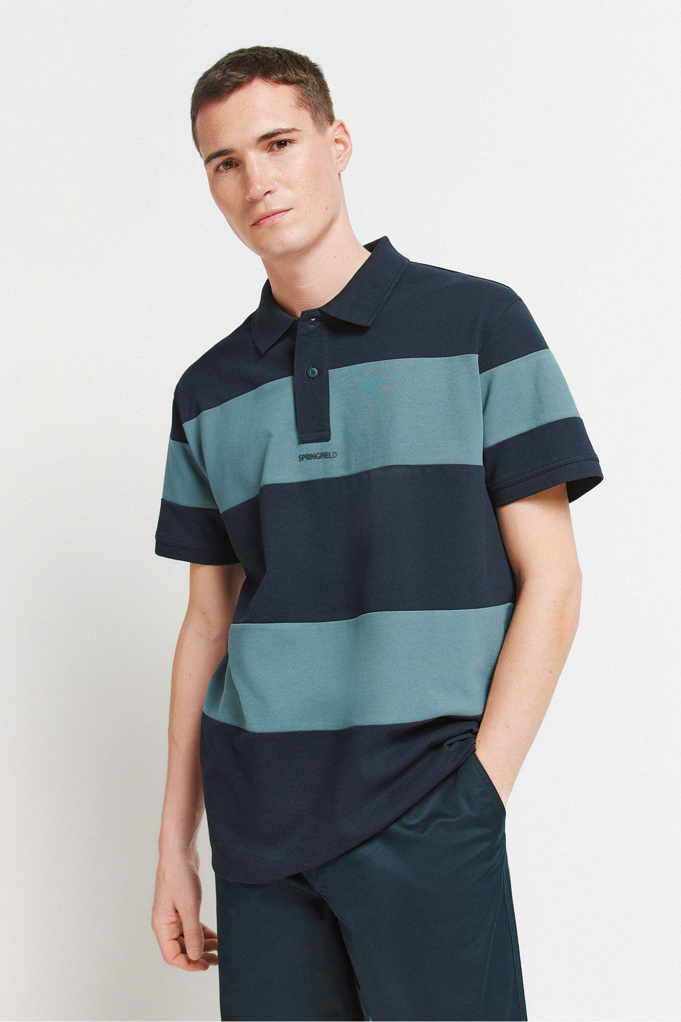 Springfield Polo piqu&eacute; color block regular fit