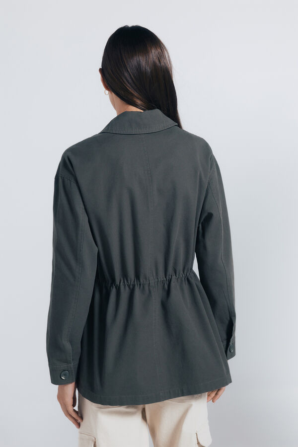 Springfield Overshirt militar com remendos bege