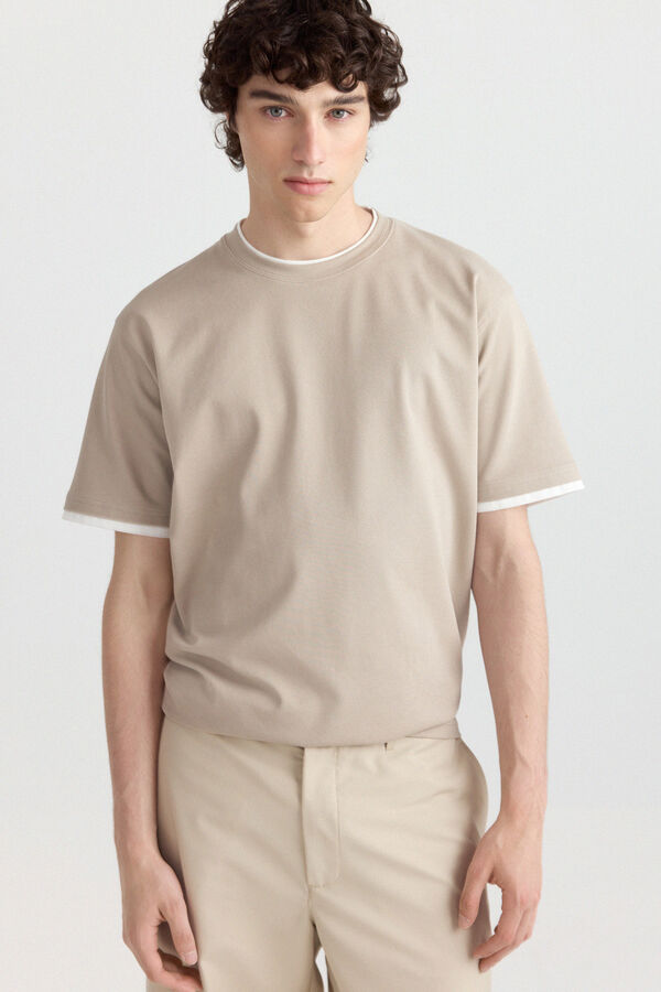 Springfield T-shirt dupla interlock cru