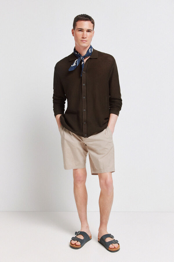 Springfield Casaco de malha estruturado cru