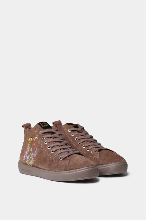 Toni Pons Bota de cano curto com detalhes florais castanho