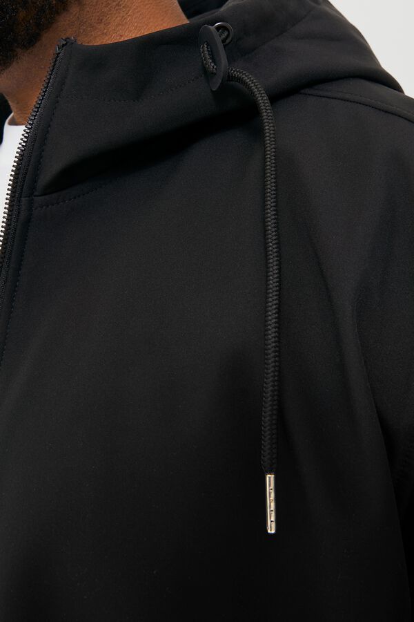 Jack & Jones PLUS Blus&atilde;o softshell com capuz preto
