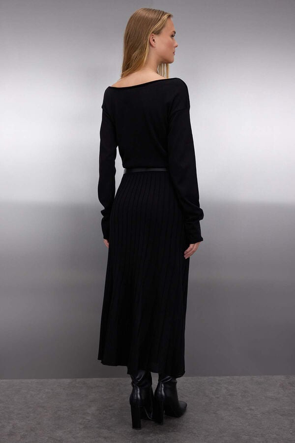 Trendyol Vestido comprido de malha preto
