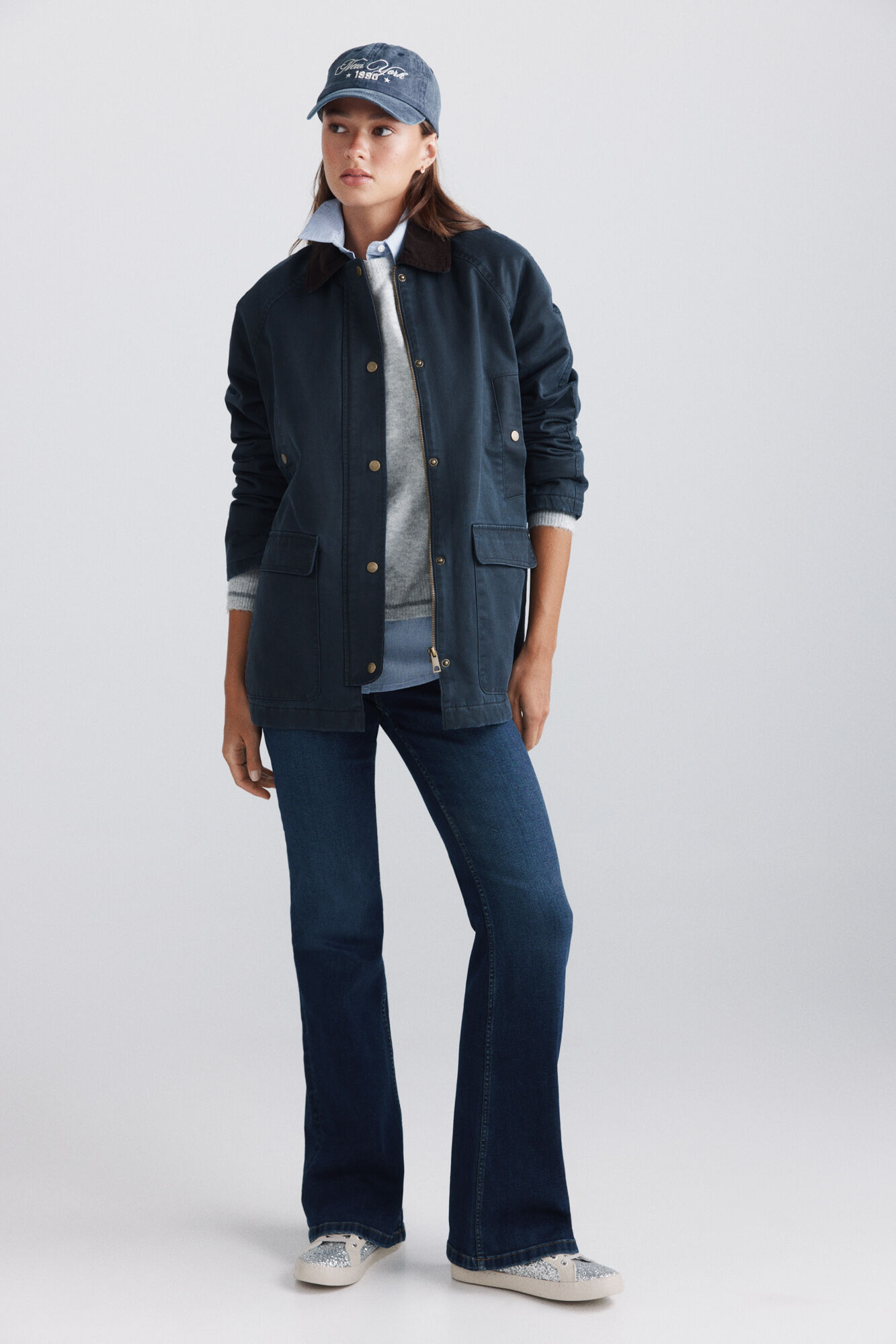Springfield Chaqueta larga cuello pana
