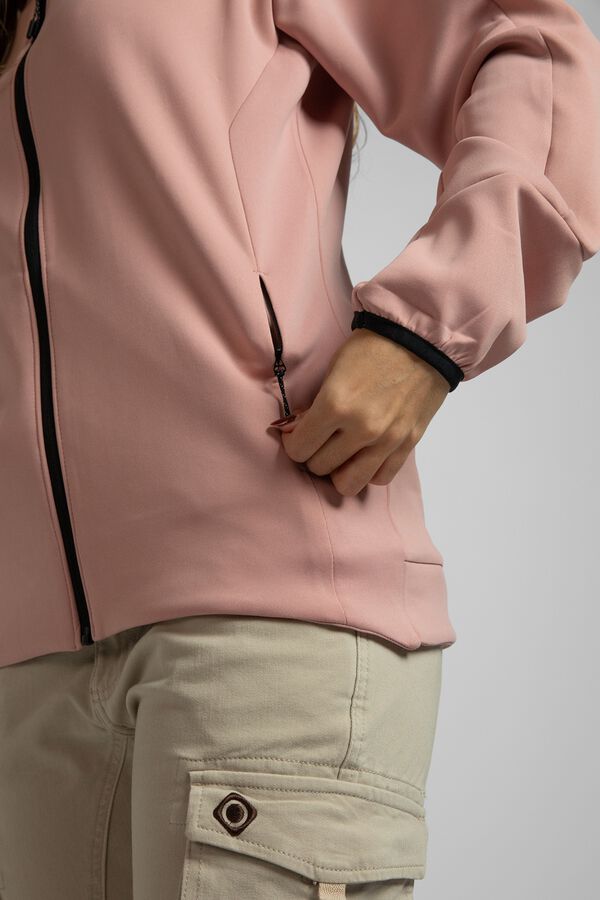 Izas Sweatshirt el&aacute;stica com fecho-&eacute;clair rosa