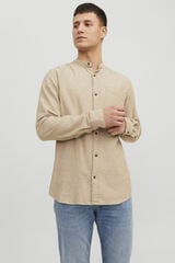 Jack & Jones Camisa confort fit cuello mao beige