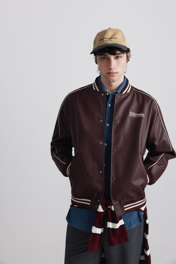 Springfield Bomber efeito pele varsity vermelho