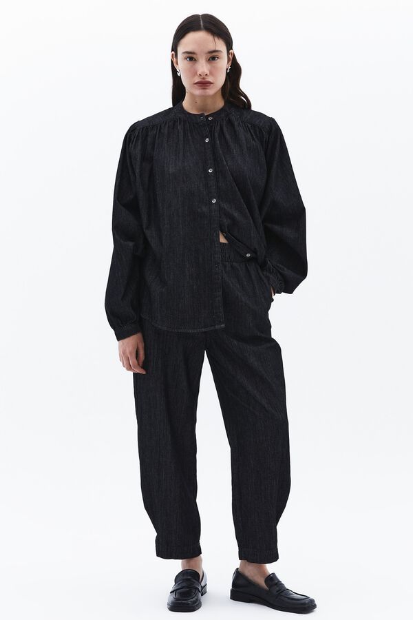 Oxxo Camisa efeito ganga gola mao preto