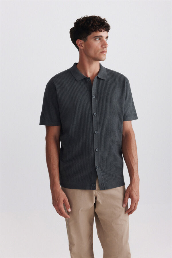 Springfield Casaco de malha em jacquard cinzento