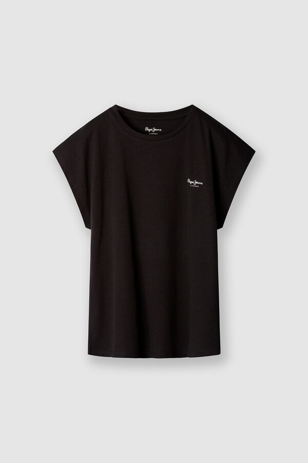 Pepe Jeans T-shirt slim manga curta preto