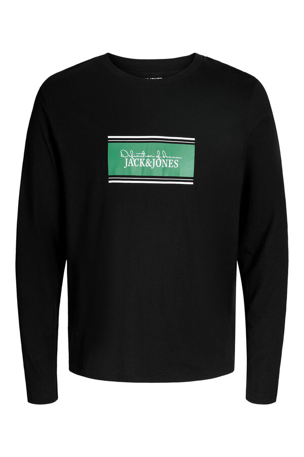 Jack & Jones PLUS T-shirt de manga comprida preto