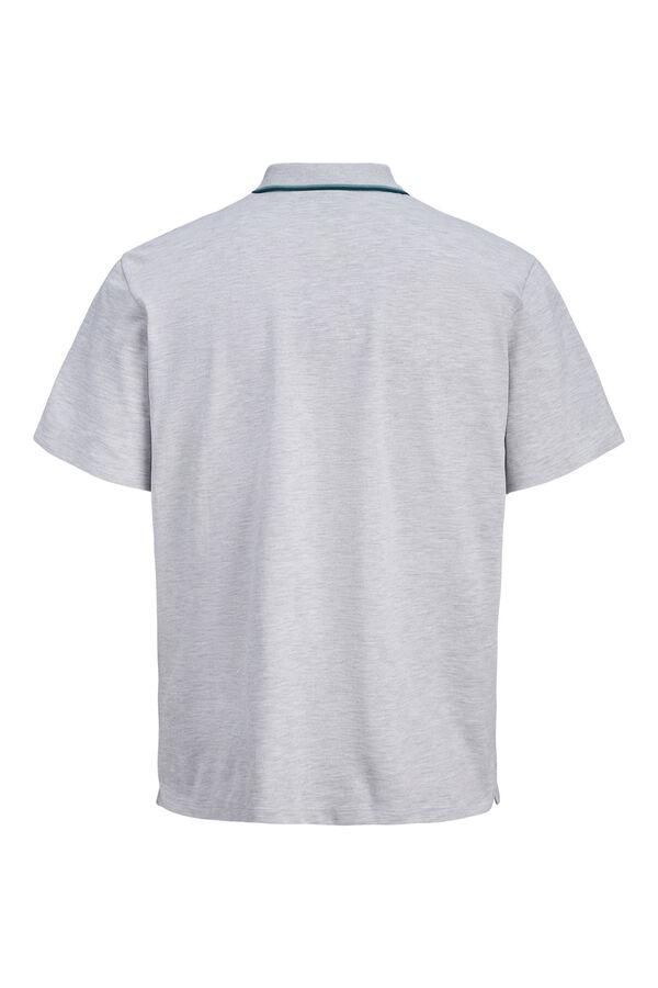 Jack & Jones Polo em piqu&eacute; com logo cinzento