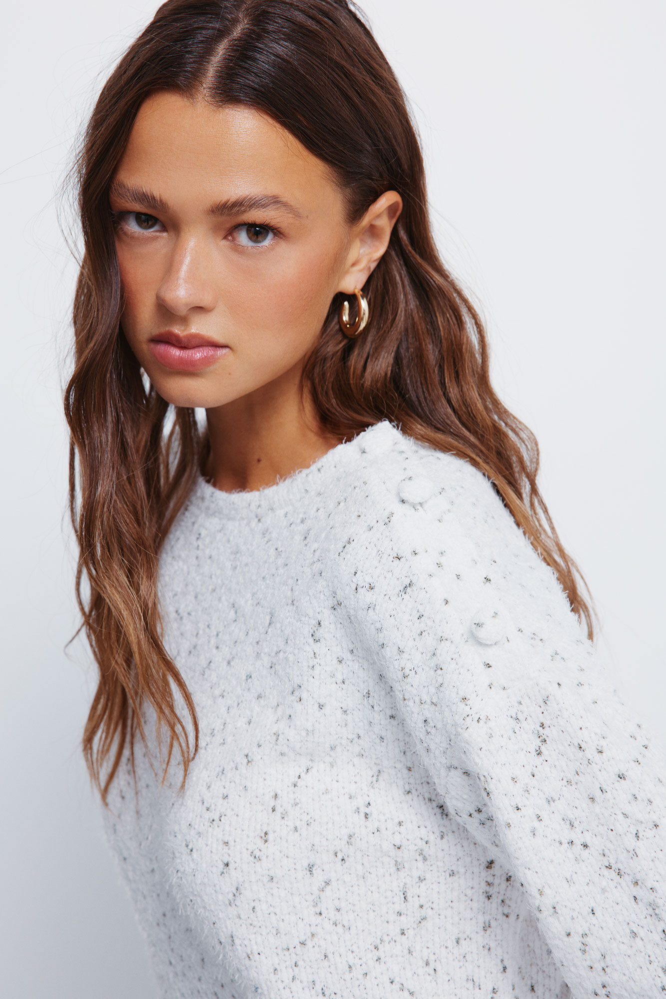 Springfield Camisola de chenille com bot&otilde;es no ombro