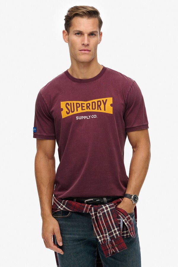 Superdry T-shirt decote redondo estampado