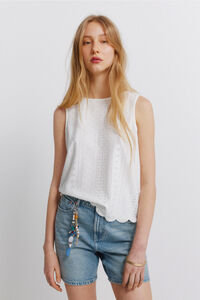 Springfield T-shirt al&ccedil;as em crochet