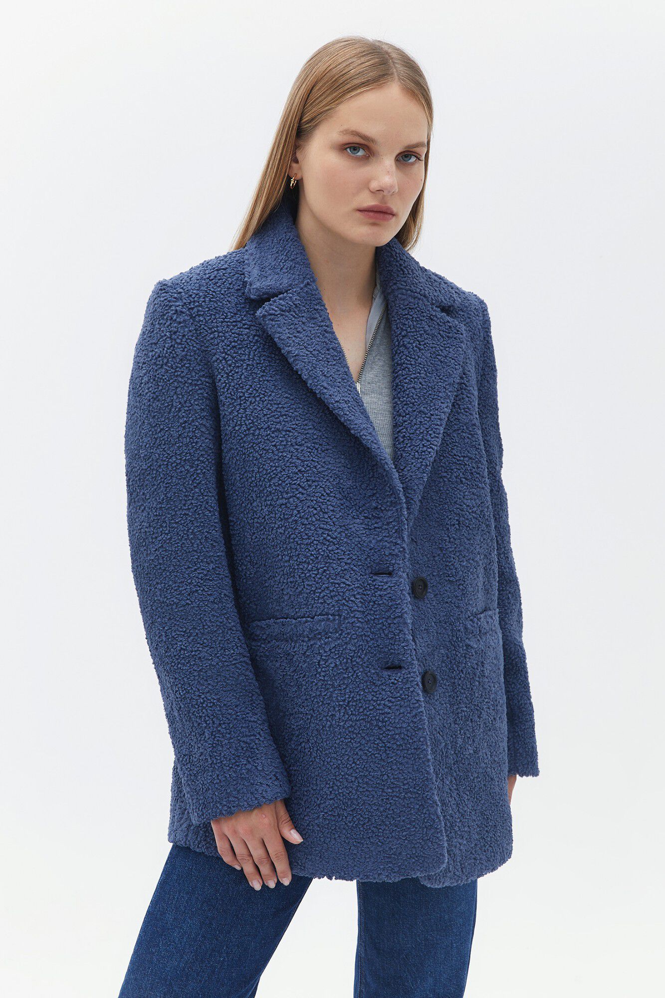 Oxxo Sobretudo estilo blazer borrego