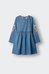 Springfield Kids Vestido de ganga bordado menina azul