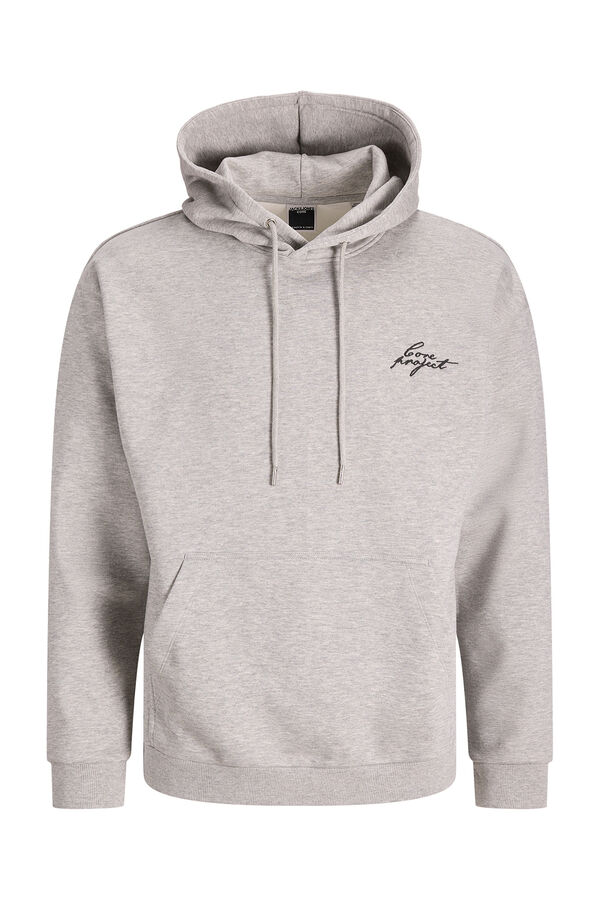 Jack & Jones Sweatshirt com capuz em felpa suave cinzento