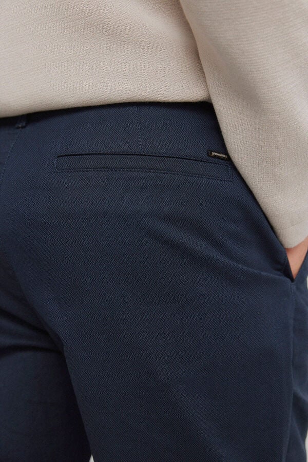 Springfield Micro-printed slim fit chinos blue