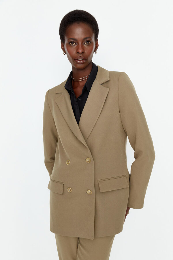 Trendyol Blazer de trespassado bege