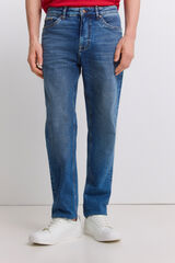 Springfield Jeans lavagem m&eacute;dia escura slim fit azul