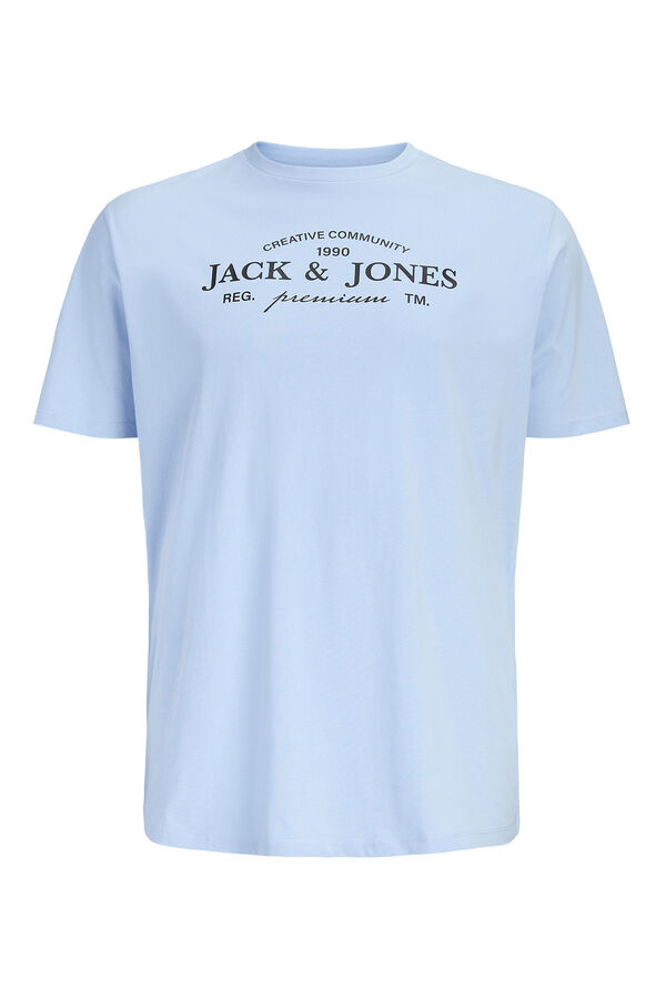 Jack & Jones PLUS T-shirt manga curta em algod&atilde;o azul