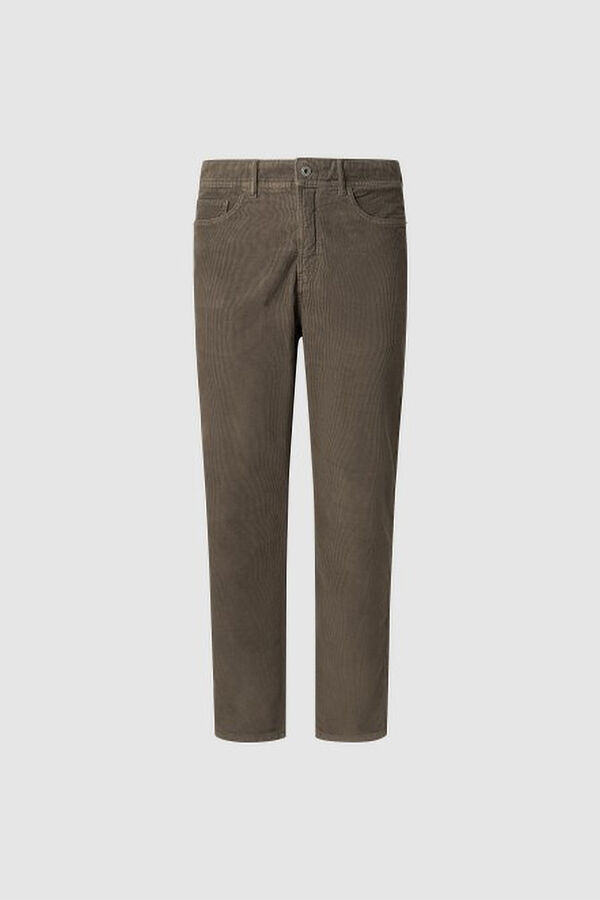 Pepe Jeans Calças de veludo cotelê slim com cinco bolsos castanho