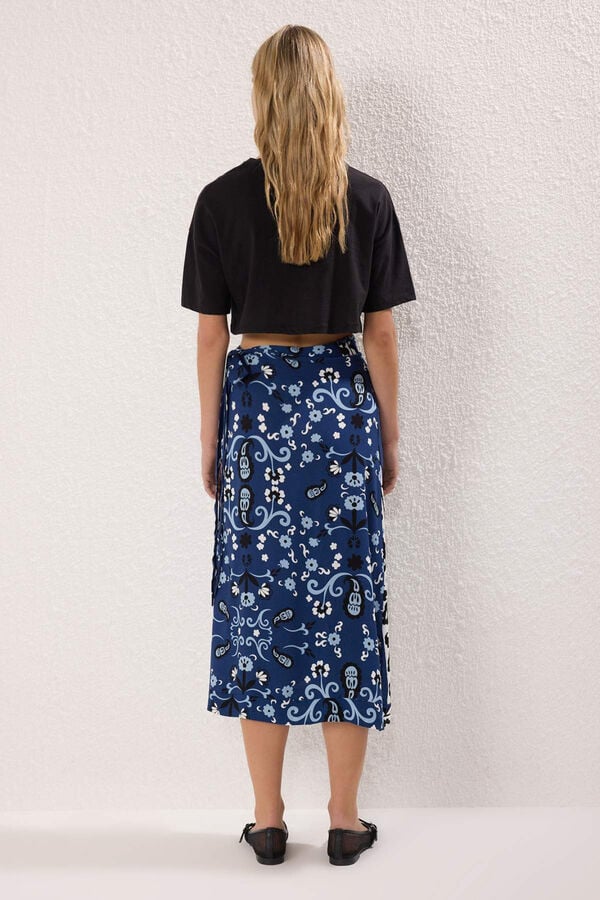 Trendyol Saia midi com la&ccedil;o azul