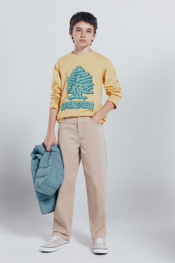 Springfield Kids Camiseta de manga larga amarilla árbol niño amarillo