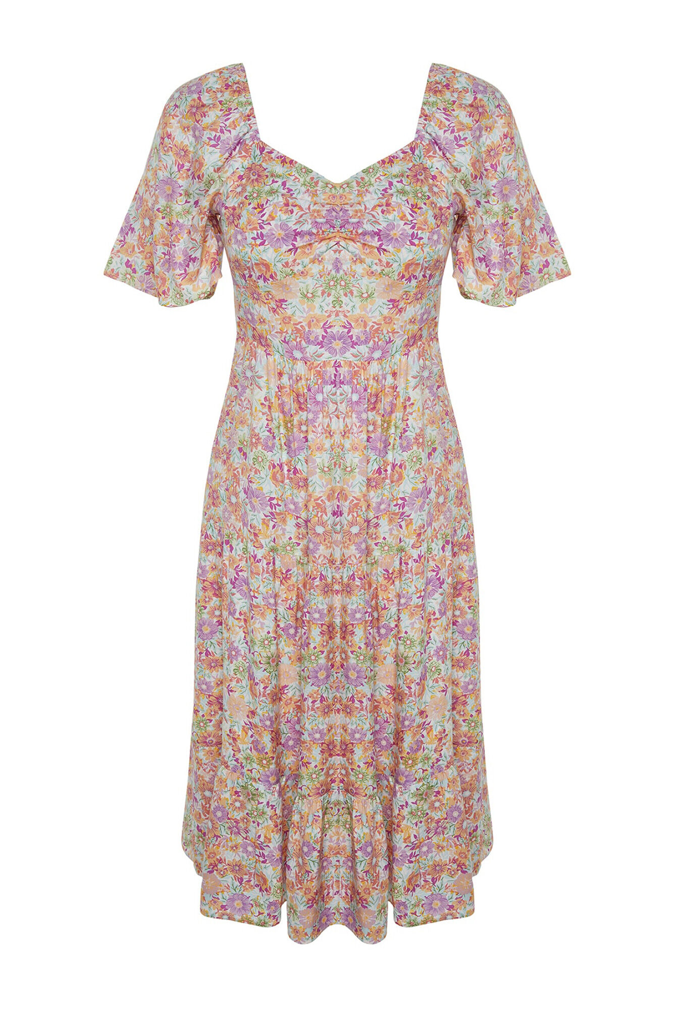 Trendyol Vestido midi decote cora&ccedil;&atilde;o