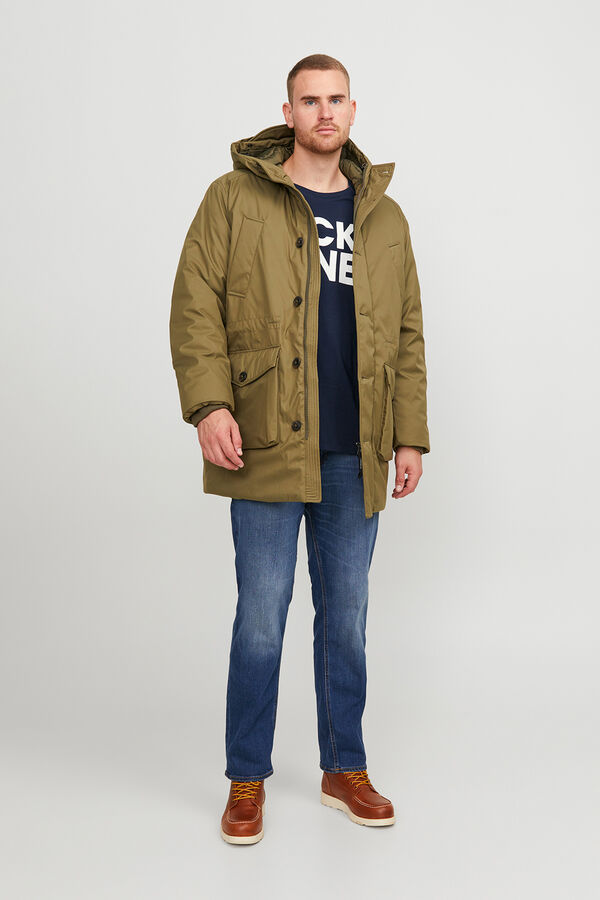 Jack & Jones PLUS T-shirt b&aacute;sica logo azul