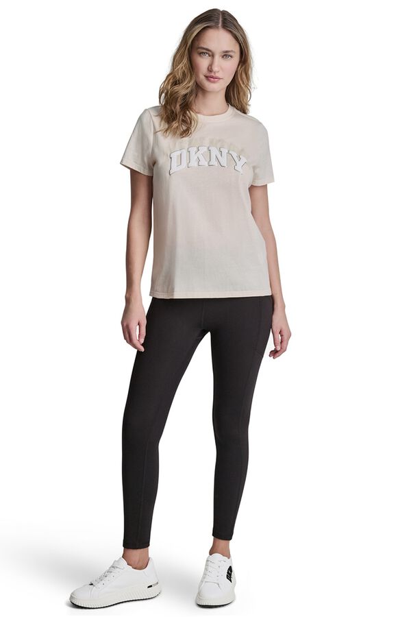 DKNY T-shirt de manga curta com logo bege